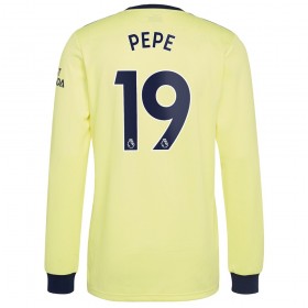 Koszulka Arsenal Nicolas Pepe 19 Wyjazdowe Stroje Piłkarskie 2021/22 Długi Rękaw
